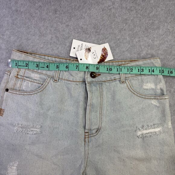 NWT Chelsea & Violet C & V Womens Jean Shorts Size 28 Cutoff Button Fly Frayed - Picture 9 of 12
